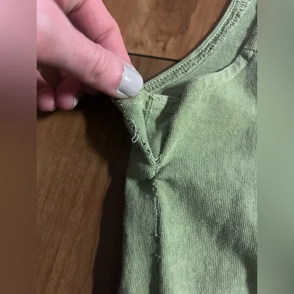 VINTAGE VIVA CITY USA Green Patchwork Cotton Oversized Lagenlook Midi Dress | L - Picture 15 of 15